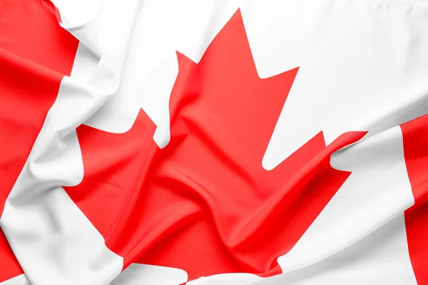 Bandeira Canadá Fundo Branco Close — Fotografia de Stock