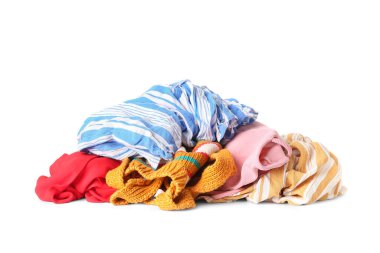 kirli çamaşır Isolated beyaz zemin üzerine yığını