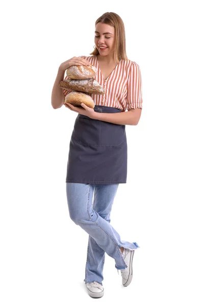 白面包女烘培师 — 图库照片