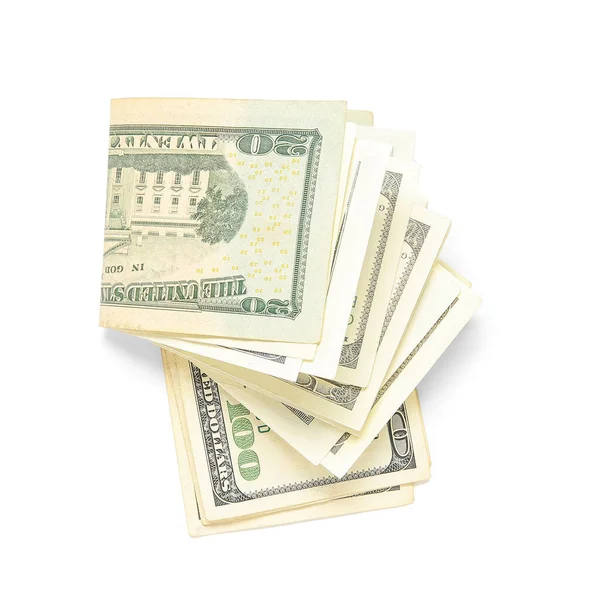 Dolar Banknotları Beyaz Arkaplanda Izole — Stok fotoğraf