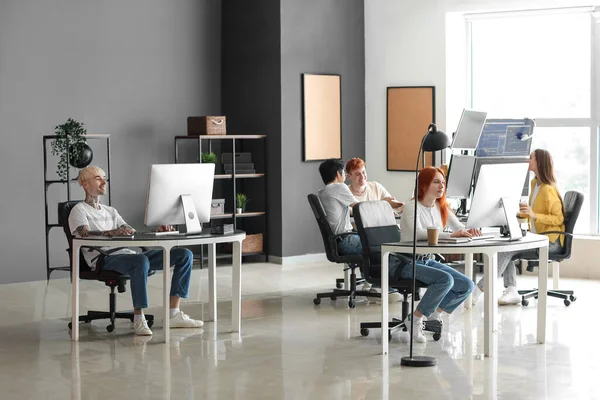 Team Young Programmers Working Office — Stock Photo, Image