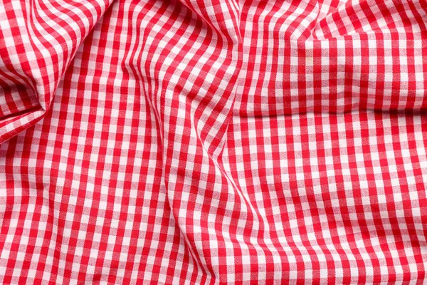 红色格子餐巾为背景 — 图库照片