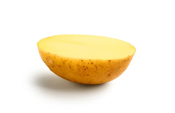 Half Raw Potato Isolated White Background — Stock Photo, Image