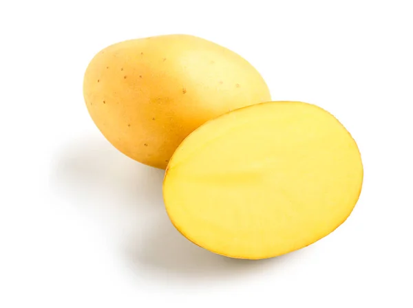 Batatas Cruas Isoladas Sobre Fundo Branco — Fotografia de Stock