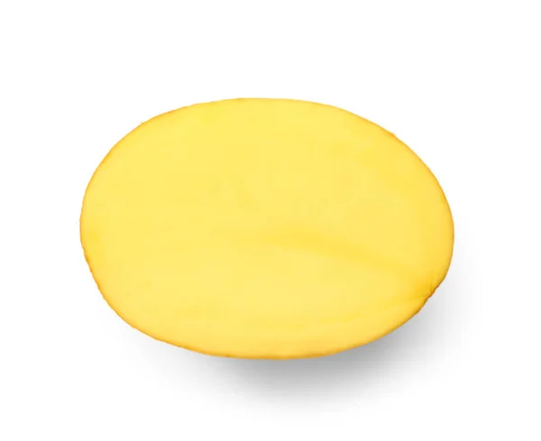 Çiğ Patatesin Yarısı Beyaz Arka Planda Izole Edilmiş — Stok fotoğraf