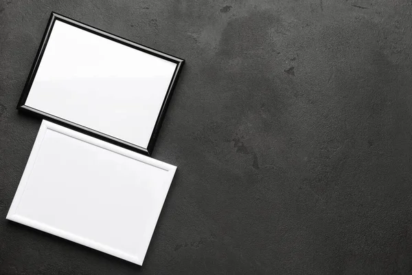 stock image Blank photo frames on black background