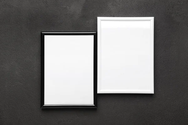 Blank Photo Frames Black Background — Stock Photo, Image
