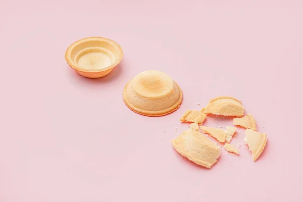 Homemade Tartlets Pink Background — Stock Photo, Image