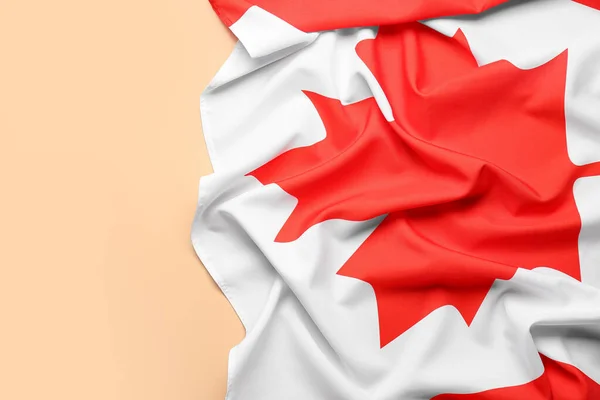 Bandeira Canadá Sobre Fundo Laranja — Fotografia de Stock