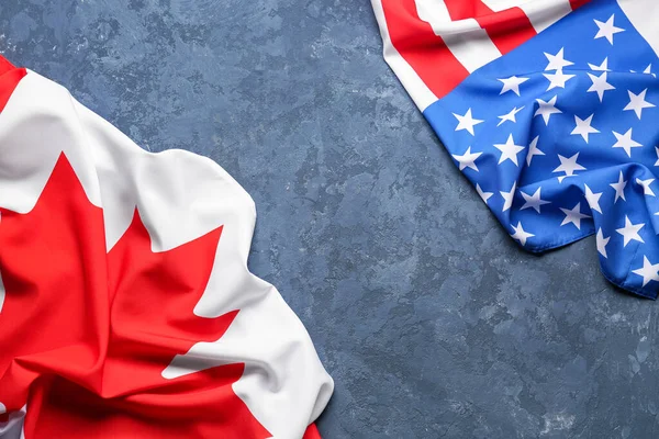 Flags Canada Usa Blue Background — Stock Photo, Image
