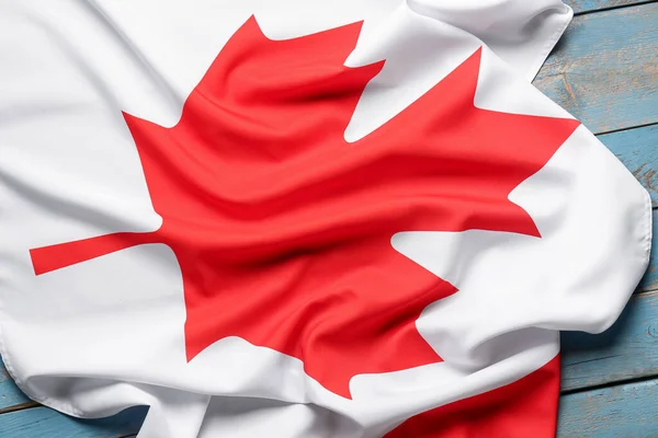 Flag Canada Blue Wooden Background — Stock Photo, Image