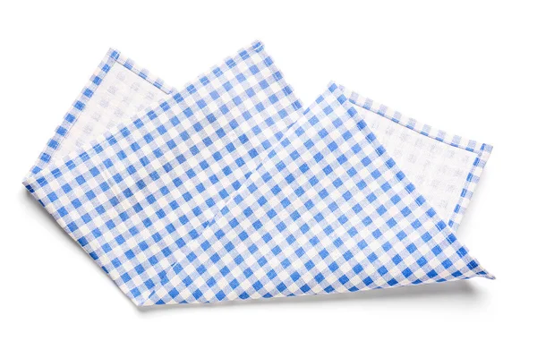 Checkered Clean Napkin White Background — Stock Photo, Image