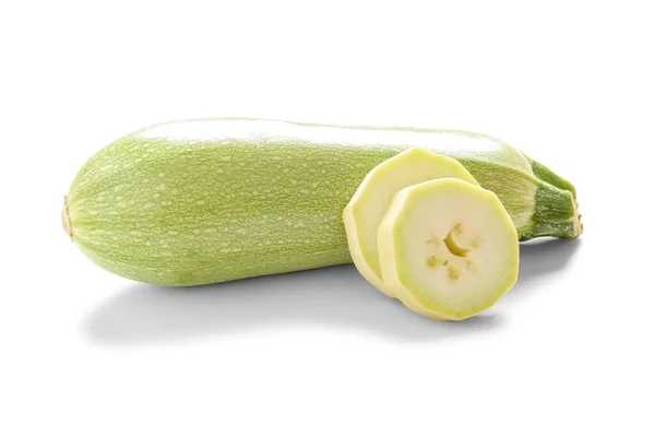 Zucchine Verdi Fresche Sfondo Bianco — Foto Stock