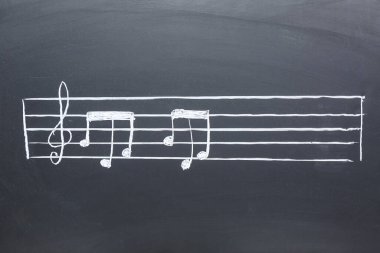 Siyah arkaplanda farklı müzik notaları