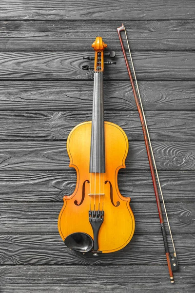 Beautiful Violin Wooden Background — Stock Photo, Image