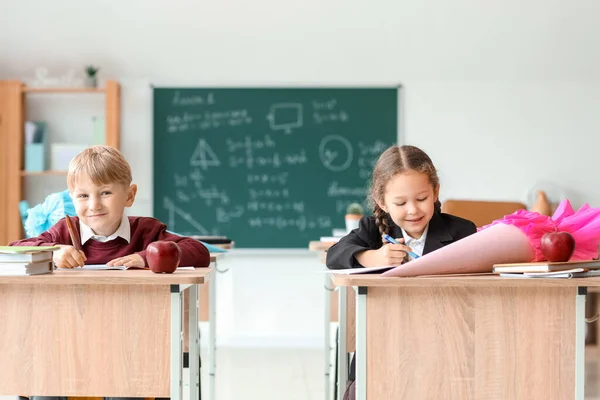 Classmates School Cones Sitting Desks Classroom — Stock Photo, Image