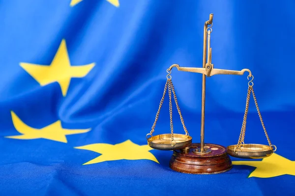 Skalor För Rättvisa Europeiska Unionens Flagga — Stockfoto