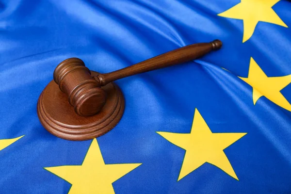 Judge Gavel European Union Flag — Stock Photo, Image