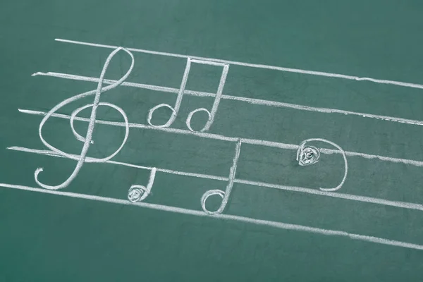 Different Music Notes Green Background — Stock Photo, Image