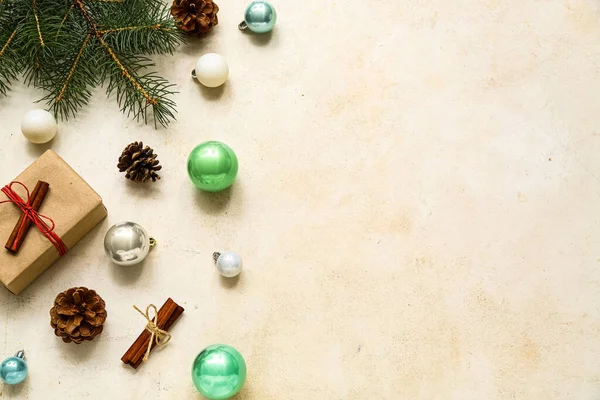 Différentes Décorations Noël Sur Fond Blanc — Photo