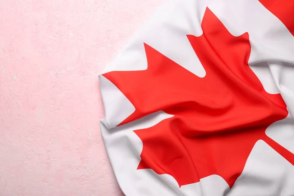 Bandera Canadá Sobre Fondo Rosa — Foto de Stock