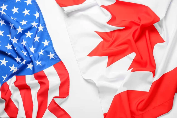 Flags Canada Usa White Background — Stock Photo, Image