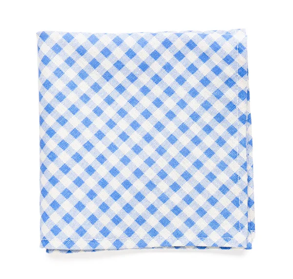 Checkered Clean Napkin White Background — Stock Photo, Image