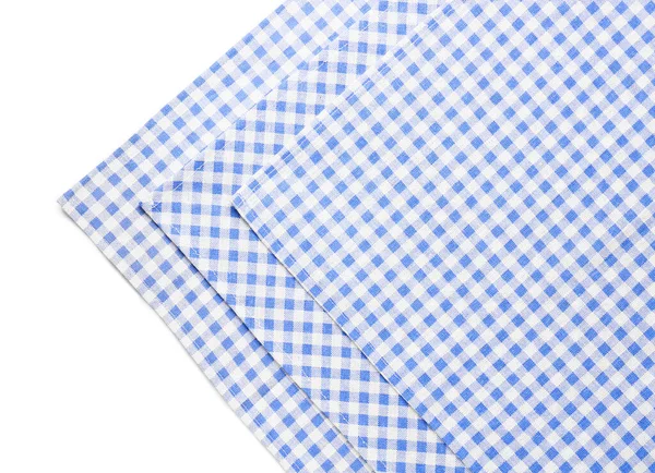 Set Checkered Napkins White Background Closeup — Stock Photo, Image