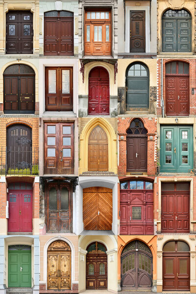 Коллаж красивых старых дверей