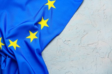 Flag of European Union on grey grunge background