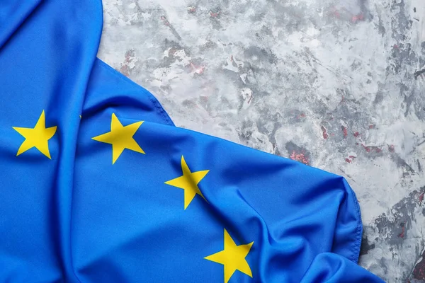 Flag European Union Grey Grunge Background — Stock Photo, Image
