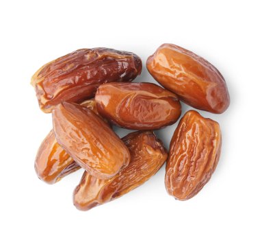 Kurutulmuş tarihleri beyaz zemin üzerine yığını