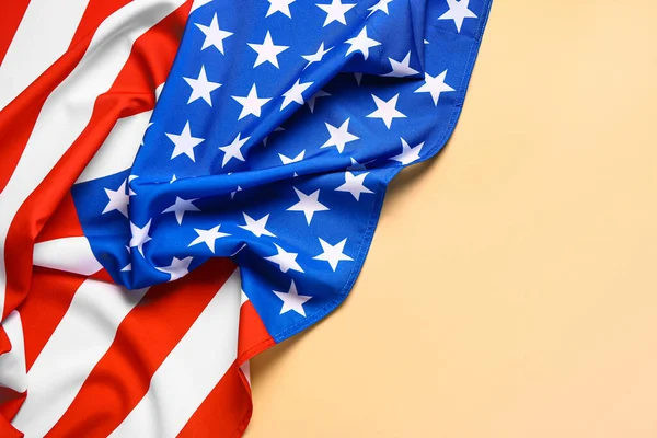 Vlajka Usa Žlutém Pozadí — Stock fotografie
