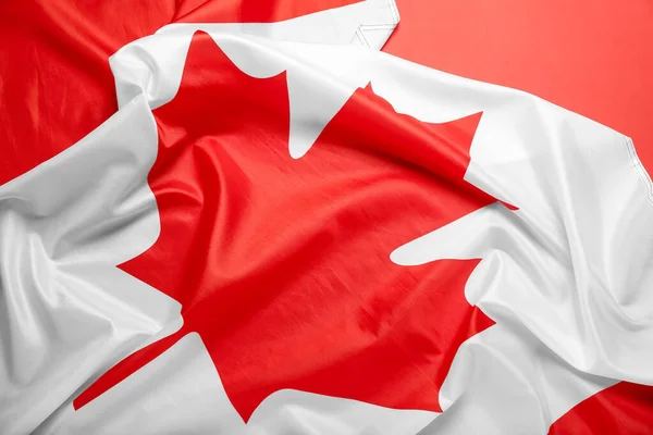 Vlag Van Canada Rode Achtergrond Close — Stockfoto