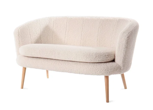 Gemütliches Sofa Isoliert Auf Weißem Hintergrund — Stockfoto