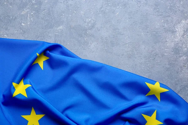 Flag European Union Grey Grunge Background — Stock Photo, Image