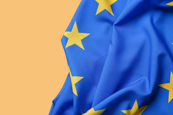 Flag European Union Yellow Background — Stock Photo, Image