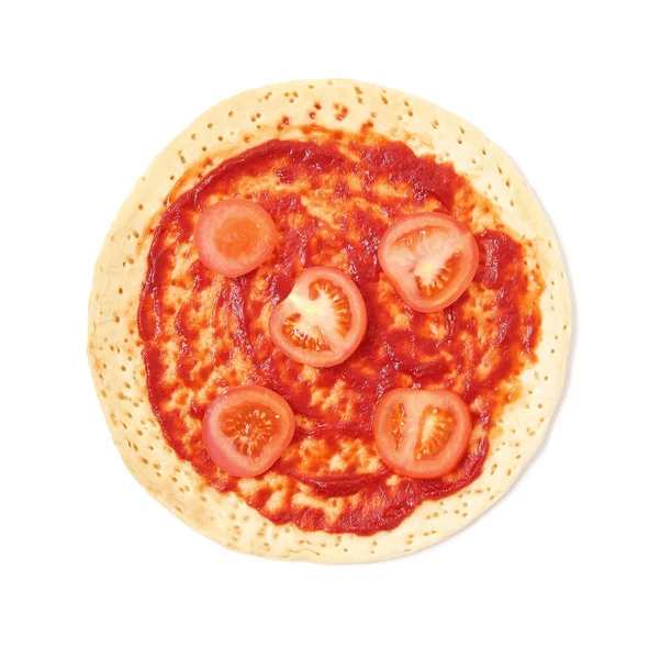 Smaklig Pizza Vit Bakgrund — Stockfoto