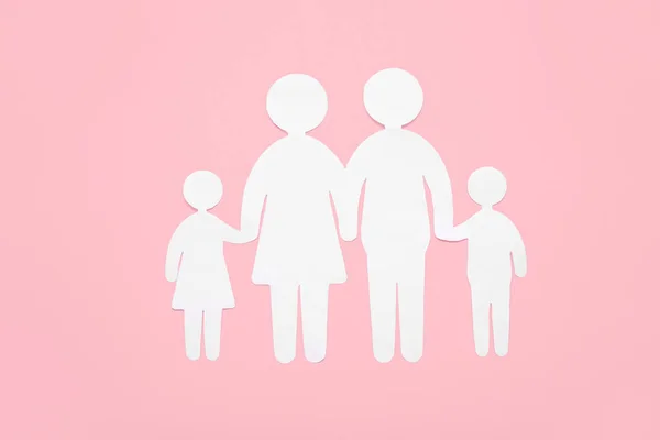 Figures Family Pink Background — Stock Photo, Image