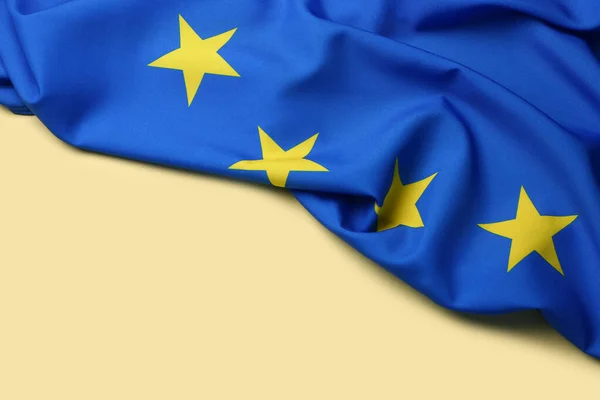 Flag European Union Yellow Background — стоковое фото