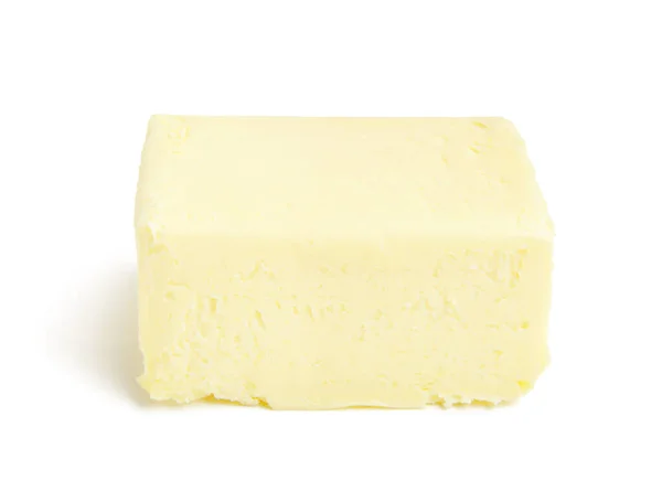 Manteiga Fresca Sobre Fundo Branco — Fotografia de Stock