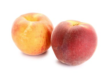 beyaz zemin üzerine tatlı şeftali