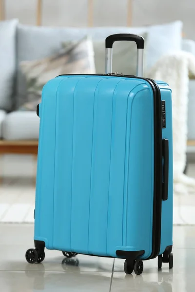 Blauwe Koffer Woonkamer — Stockfoto