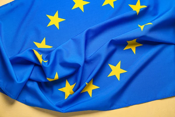 Europeiska Unionens Flagga Gul Bakgrund — Stockfoto