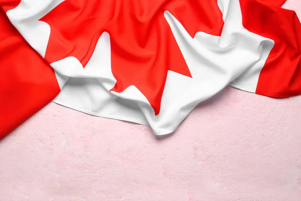 Bandeira Canadá Fundo Rosa — Fotografia de Stock