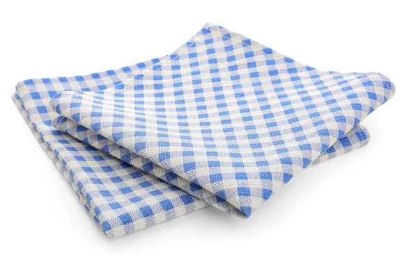 Checkered Clean Napkins Isolated White Background — Stock Photo, Image
