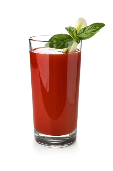 Glass Tasty Tomato Juice Isolated White Background —  Fotos de Stock
