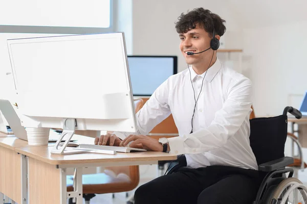 Male Technical Support Agent Working Office — Stock Photo, Image