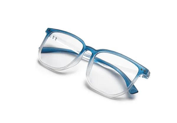 白色背景的新蓝色眼镜 — 图库照片
