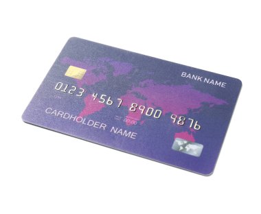 Beyaz arkaplanda kredi kartı